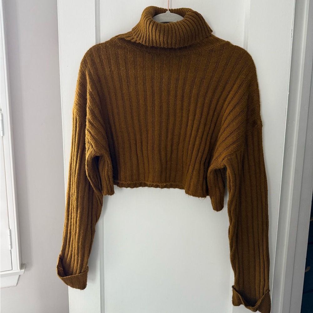 Forever 21 Mustard Cowl Turtleneck Sweater